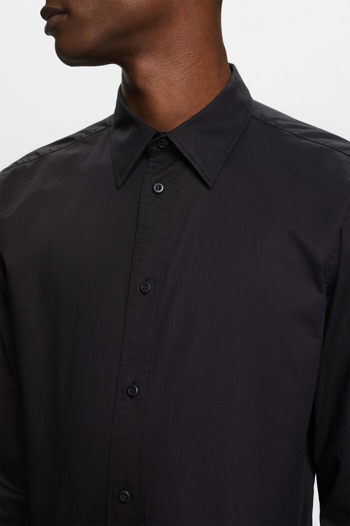 Shirt van katoen-popeline, BLACK, detail image number 3
