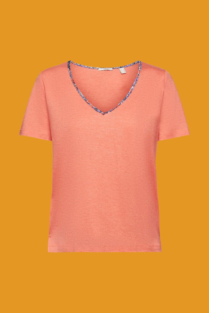 Hysterisch kleinhandel veer ESPRIT - T-shirt met gebloemde V-hals at our online shop