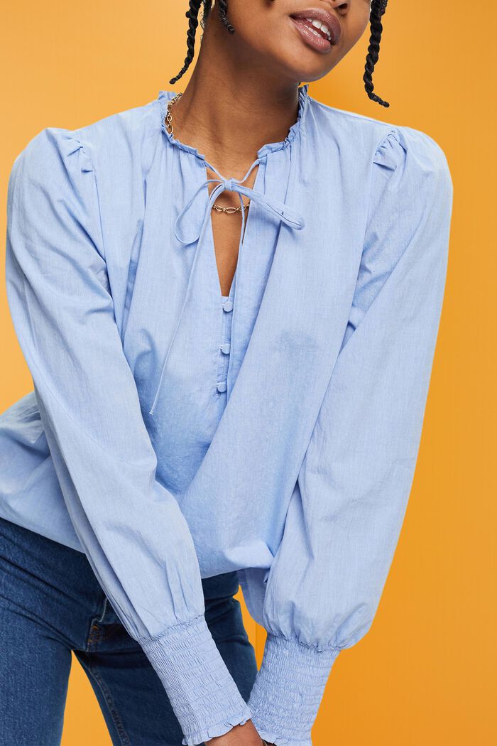 straal invoeren vaas ESPRIT - Katoenen blouse met strikdetail at our online shop