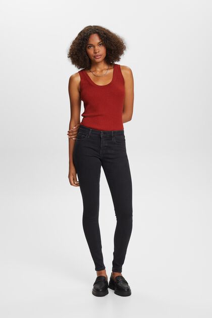 Gerecycled: skinny jeans met middelhoge taille