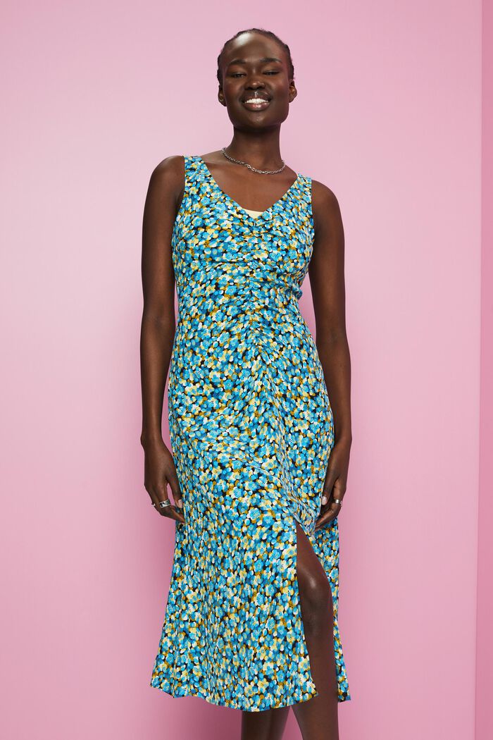 invoeren Leggen Geurig ESPRIT - Mouwloze midi-jurk met print all-over at our online shop